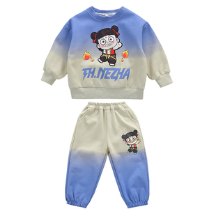 哪吒衣服男童秋装套装2025新款儿童秋冬季宝宝时髦炸街网红两件套