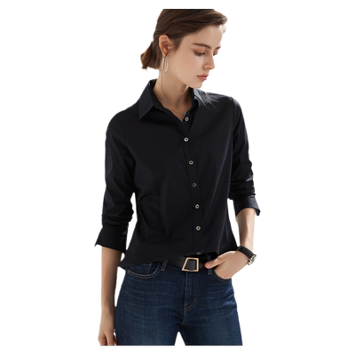 黑色高级感衬衣工作服时尚洋气