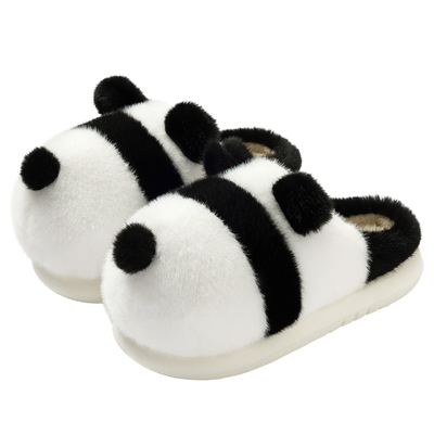 卡通踩屎感加毛绒保暖棉拖鞋女款
