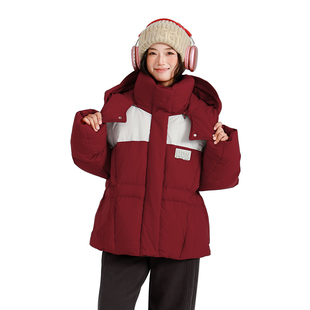 半度闲女大童冬装羽绒服连帽外套女孩冬季加厚白鸭绒潮