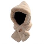 围巾帽子一体秋冬季保暖毛绒加厚仿兔毛可爱护耳帽子2025年新款女