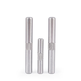 定制304不锈钢中间滚花圆柱销 非标滚花销 合页销钉 玩具城链接杆