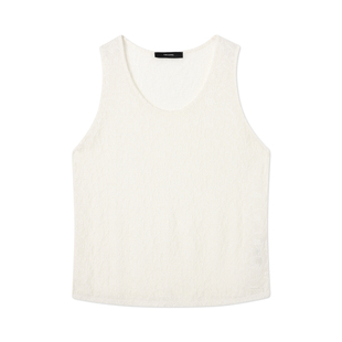 【清仓2】早春新款羊毛柔软朦胧感花纹无袖背心上衣6755