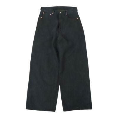 日本手工赭黄染宽松牛仔长裤