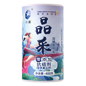 川晶 加碘优级食用盐400g瓶装零添加抗结剂 家用深井矿岩细盐巴