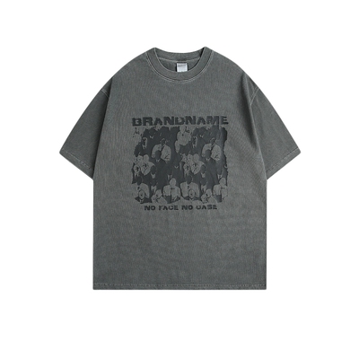 复古280g重磅水洗短袖T恤男女