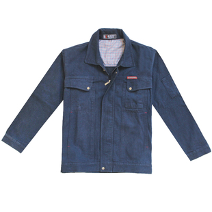 加厚纯棉牛仔工作服套装男秋冬季长袖耐磨耐烫电焊工装劳保服厂服