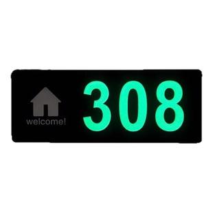 亚克力夜光门牌定制住宅门牌号码牌家用门牌号酒店宾馆包厢荧光标识牌创意设计数字包间个性房间贴纸自粘北欧