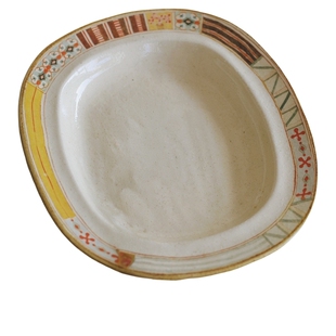 泽滕家原创大号椭圆方盘子欧式复古意面西餐牛排凉面减脂餐一人食