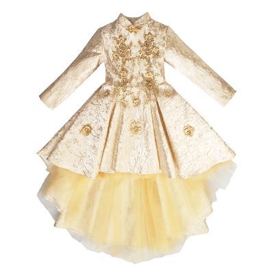 儿童公主裙女童礼服秋冬长袖婚纱