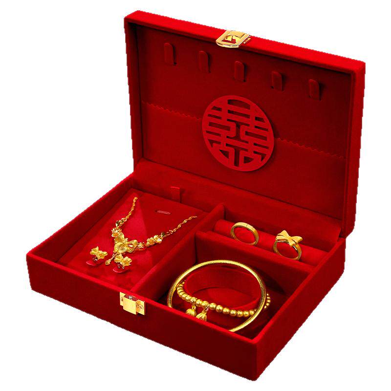 三金五金盒子订婚女方首饰盒金器彩礼钱礼金箱结婚礼婚庆用品大全