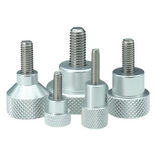 M8铝合金手柄不锈钢手拧螺丝滚花手紧螺杆旋钮台阶手柄检具螺钉