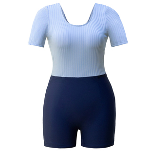 大码专业竞速连体泳衣女胖mm200斤游泳衣游泳馆专用运动保守平角