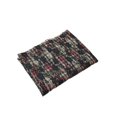 设计师款 红色烂花镂空格纹+复合蕾丝棉布面料春夏衬衣连衣裙布料