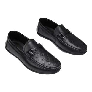 VMEN威曼豆豆鞋男真皮2024新款秋季男士休闲皮鞋软面皮一脚蹬男鞋