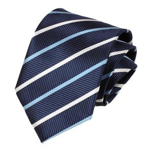 男士正装领带手打8cm宽黑色商务职业高档 新郎结婚领带条纹衬衫女