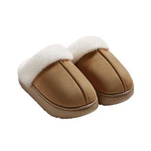 朴西月隐加绒棉拖鞋女2025秋冬居家室内加厚保暖毛绒抗菌拖鞋家用