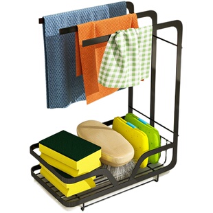 台面抹布架壁挂免打孔置物架厨房用品晾放海绵洗碗布沥水收纳挂架