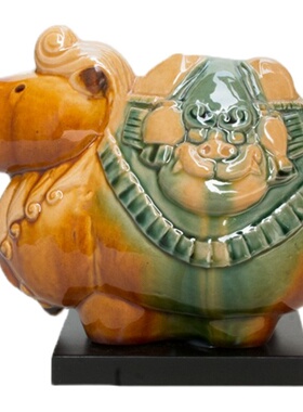 洛阳文创陶瓷骆驼创意手工艺唐三彩家居装饰品客厅玄关桌面摆件