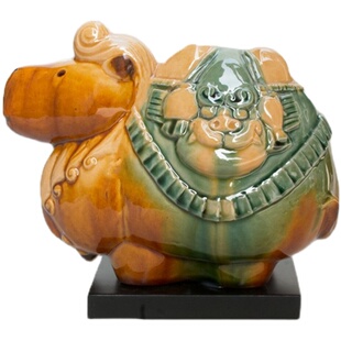 洛阳文创陶瓷骆驼创意手工艺唐三彩家居装饰品客厅玄关桌面摆件