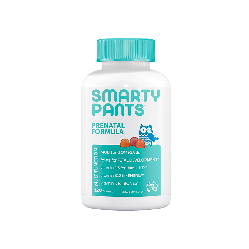 SmartyPants活性叶酸dha复合维生素猫头鹰营养软糖孕妇专用黄金素