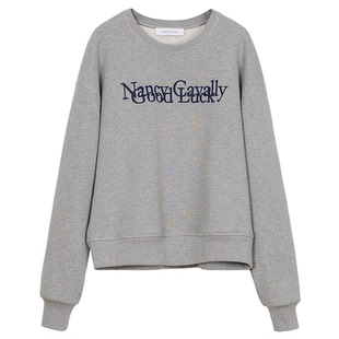 NancyCavally专柜款高品质新疆长绒棉 错乱立体刺绣微廓形卫衣