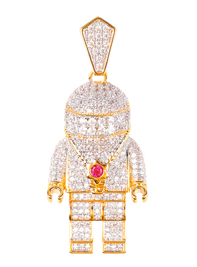 Astronaut Necklace Iced Out宇航员太空人满钻吊坠 街头嘻哈项链