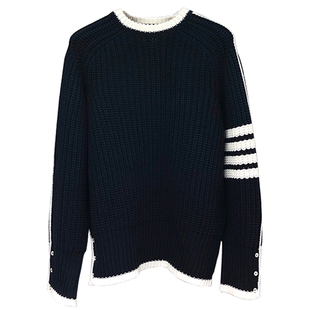 TB新款毛衣男东莞品牌代工宽松冬季厚款潮流加厚圆领外穿针织衫潮