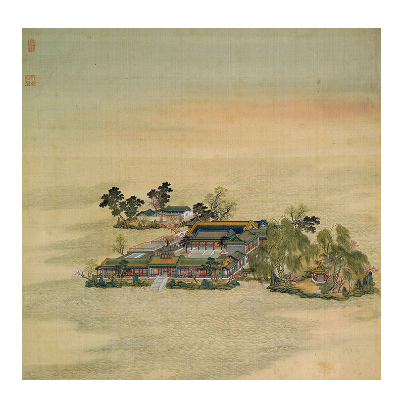 中国古代名人书画圆明园四十景山水画字画名画玄关客厅装饰画挂画