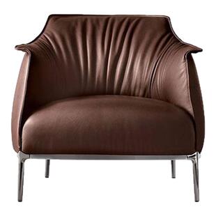 芬纳维亚传承 现代简约小户型头层全真皮休闲沙发椅(frog 青蛙)