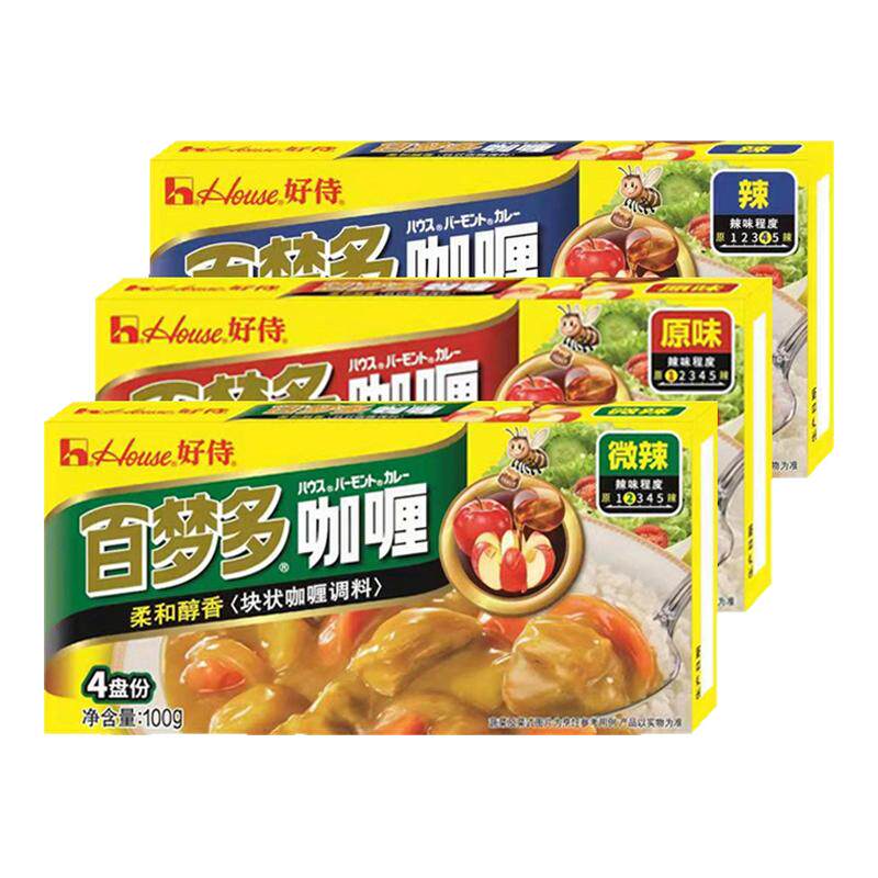 好侍百梦多咖喱块家用原味微辣日式咖喱鱼蛋料理包儿童家用旗舰店