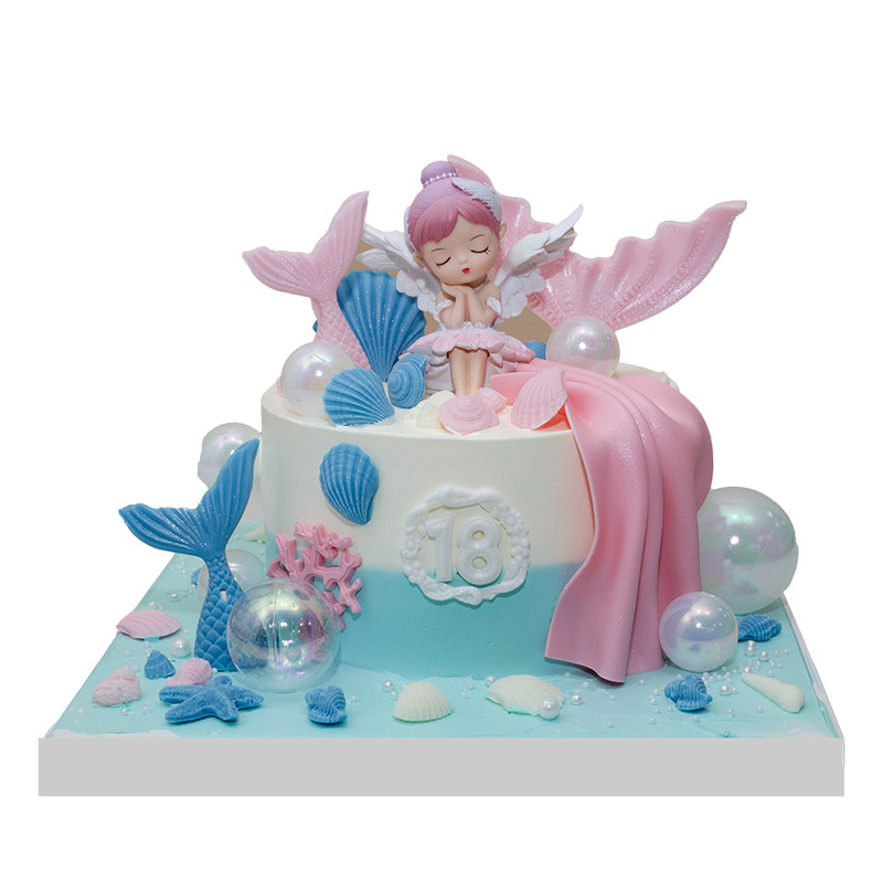 奶油蛋糕美人鱼生日/节日蛋糕