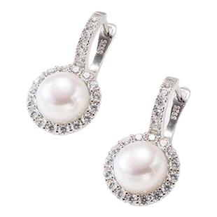 欧诗漫珠宝淡水珍珠耳钉四面强光耳饰设计款耳坠送节日礼物 易安