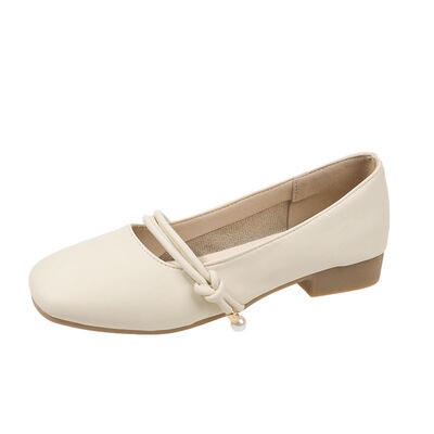 玛丽珍仙女配裙子小皮单鞋女2025新款春秋晚晚风温柔平底奶奶瓢鞋