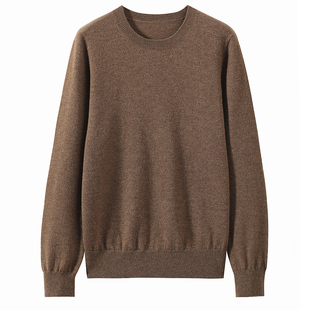 100%丝光精纺纯羊毛衫女秋冬加厚圆领套头毛衣羊毛短款针织打底衫