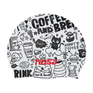 浩沙儿童专业硅胶钢盔泳帽hosa成人防水护发护耳训练不勒头防滑