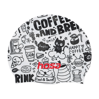 浩沙儿童专业硅胶钢盔泳帽hosa成人防水护发护耳训练不勒头防滑