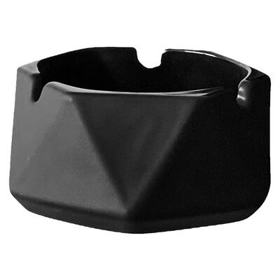 高级感磨砂黑轻奢几何烟灰缸