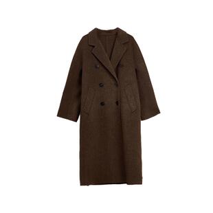 CLMX高质感牦牛绒羊毛双面呢 经典博主风复古翻领双排扣廓形大衣