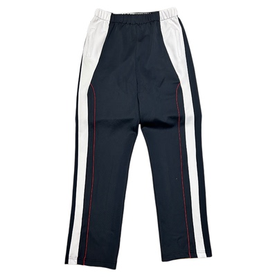 修文二中校服裤子藏蓝拼白酒红条