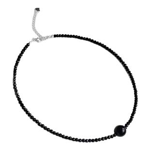 S925纯银明星同款黑色尖晶石choker项链小众设计感锁骨链女颈链潮