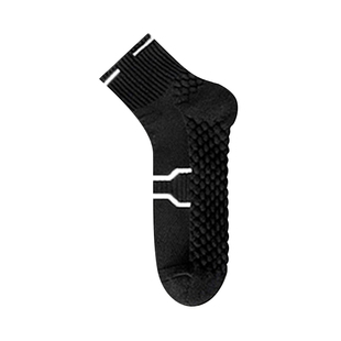 运动跑步袜子男款夏薄款中筒袜防臭吸汗网球篮球短筒袜白色毛巾底