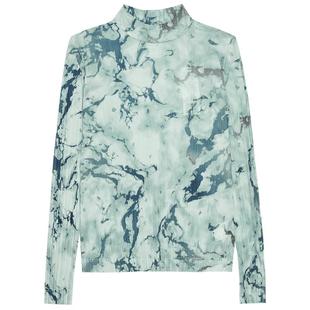 OTT秋季款半高领压皱打底衫简约优雅长袖上百搭时髦女装