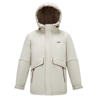 森马宽松连帽外套中长款羽绒服男