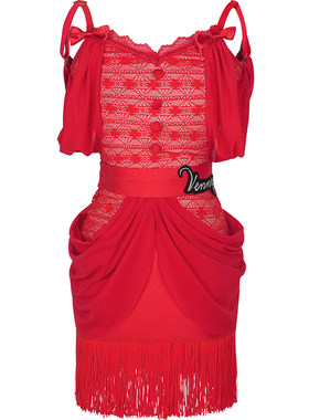 薇妮拉丁舞女童夏季练功服流苏裙