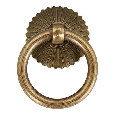 复古中式纯铜把手圆环拉手仿古全铜抽屉家具把手柜门中药柜小拉手