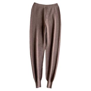 男士纯100分山羊绒裤加厚高腰保暖羊毛裤大码宽松中老年毛裤冬季