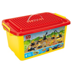 邦宝大颗粒拧拧梦拼插积木宝宝益智拆装玩具拧螺丝工程车套装6539