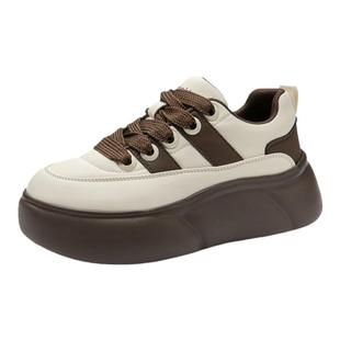 大东厚底板鞋女款2026新款鞋子女秋冬高级感小白鞋百搭松糕面包鞋