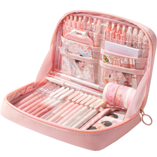 甜系少女！12层超大容量笔袋女生2026超火新款文具盒女孩款高颜值ins风文具袋铅笔盒初中小学生用简约铅笔袋